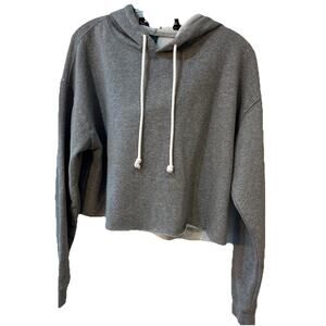 Wild Fable Women's Gray Crop Hoodie Size large , Pullover EUC